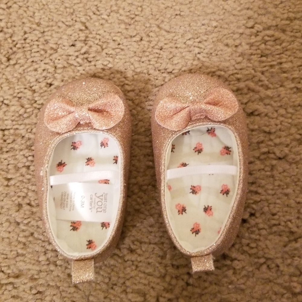 Rose gold ballet flats